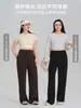 Pantalones de yoga holgados talla grande, pantalones deportivos rectos para Pilates, pantalones largos casuales finos de otoño de pierna ancha para exteriores, para correr y entrenar