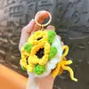 Llavero Creativo de Flor Rosa Tejida a Crochet con Hilo, Exquisito y Lindo Accesorio para Bolso, Regalo para Pareja al por Mayor