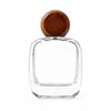 Frasco de perfume transparente de vidro 30/50/100ml, quadrado com cantos arredondados, fundo grosso, frasco dispensador de perfume, suporta amostras personalizadas