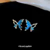 Aretes de Mariposa Huecos con Goteo de Aceite de Aguja Plateada, Elegantes y Dulces, Estilo Único, Aretes Versátiles, Lujo Ligero, Sensación de Alta Gama, Accesorios para Orejas de Mujer