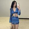 Traje de baño para mujer Bikini Cuatro piezas Dividido 2025 Nuevo Pecho Pequeño Levanta Busto Aspecto Delgado Vacaciones Fuente Termal Traje de baño para Niñas