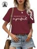 Camiseta de dopamina de cuello redondo y manga corta de algodón de 220 g de Amazon para mujer, camiseta con estampado perfecto transfronterizo europeo y americano.