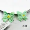 Mini flor de borboleta colorida DIY, cabeça de flor artificial em tecido de seda, material e acessórios de flor para grampo de cabelo, pequenos adereços para arranjos florais de casamento
