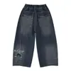Jeans Rectos Desgastados con Estampado de Dibujos Animados para Niños Otoño 2026 Nuevos Pantalones para Niños Primavera/Otoño Pantalones de Pierna Ancha Transfronterizo