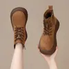 Botines estilo Martin de gamuza con suela gruesa para mujer, colección otoño/invierno 2026, con punta ancha, suela de plataforma y forro de felpa, estilo Chelsea, y botines cortos estilo Birkenstock