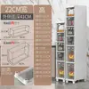 Gabinete de Almacenamiento Tipo Cajón para Huecos de Refrigerador de Cocina de 14 cm, Gabinete Ultra Angosto de 18 cm de Ancho, Estante de Gabinete para Utilización del Espacio en Huecos
