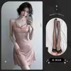 Lemon Story Ropa Interior Sensual Divertida Deseo Puro Cuello Halter Busto Pequeño Estilo Francés Cita Sensación de Alta Gama Camisón que No Hay que Quitarse Ropa Sensual