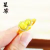 Tienda de Oro Mismo Estilo Anillo de Moneda Floral Chapado en Oro Flor de Rosa para Mujeres, Anillo de Flor de Mariposa Dulce Ajustable Venta al por Mayor