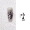 Manicure de Celebridade da Internet Retrô Coroa Coração Joias Estilo Punk Cruz Prata Metal Escuro Acessórios de Unha Atacado