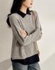 Lapela Falso Duas Peças Malha Base Camisa Feminina 2024 Novo Outono e Inverno Elegante Contraste Solto Interior T-shirt Top