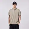 Roupa Masculina Xintang Camisa Polo Masculina de Manga Curta Estilo Americano, Camiseta Masculina de Manga Curta, Modelagem Solta, Gola Reversível, Camiseta de Verão, Manga Meia