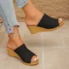 Sandálias Anabela Femininas Casuais Confortáveis Slip-On de Verão 2026 Novo Comércio Exterior Tamanho Grande Tamanho Único