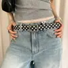 Cinturón Retro Dulce-Cool con Estampado de Lunares para Mujer, Cinturón de Nicho de Alta Gama y Único con Accesorios para Combinar con Jeans