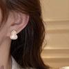 Plato de Incienso para Mosquitos de Calabaza Roja Ancora sin Orejas Clip para la Oreja Pendientes de Año Nuevo Pendientes de Circonita Micro-incrustada para Mujer Sentido de Lujo Ligero de Alta Gama