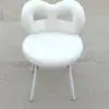Cadeira de maquiagem estilo creme de luxo leve e de alta qualidade, banqueta de penteadeira, cadeira minimalista moderna para quarto com laço para meninas