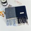 Bufanda de Cachemir Sintético para Mujer, Chal de Cuadros Coreano de Invierno con Borlas, Doble Uso Simple Otoño e Invierno Engrosado Cálido para el Cuello Venta al por Mayor