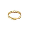 Anillo Cerrado para Mujer con Diseño Geométrico de Corazón y Flor de Rosa, Estilo Ins Europeo y Americano, Anillo Chapado en Cobre Dorado, Fabricante, Venta al por Mayor