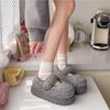 Fábrica de Sapatos Qidan Chinelos de Algodão para Mulheres Outono e Inverno Estilo Coreano Novo para Casa Interna Chinelos Quentes com Solado Grosso Plus Pelúcia para Mulheres