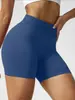 Pantalones Cortos de Fitness sin Costuras de Tres Secciones para Cintura para Mujer, de Cintura Alta, Levantamiento de Glúteos Tipo Durazno, Ajustados, de Secado Rápido, para Yoga