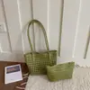 Bolsa de ombro simples transfronteiriça vazada tecida bolsa mãe-filho bolsa de ombro única casual personalizada comércio exterior tendência estilosa bolsa de axila