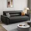 Sofá nórdico de cuero genuino simple de tres plazas para apartamento pequeño sala de estar doble oficina en casa moderna combinación de arte en cuero