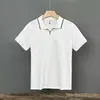 Camisa polo casual de verano para hombre, manga corta, marca de moda, cuello, camiseta para hombre, 2023, color de moda, combinación, top con cuello en V