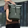 Mochila de negocios enrollable para hombre, nuevo modelo 2026, bolsa de viaje para computadora de gran capacidad, mochila estudiantil de color sólido a la moda