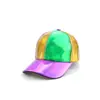 Gorra de Béisbol de Venta Caliente Transfronteriza Costura de Color PU Gorra de Moda con Personalidad Sombrero para el Sol al Aire Libre