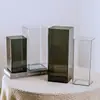 Vaso acrílico cuadrado anticaída directo de fábrica, arreglo floral hidropónico, tubo recto transparente, flor decorativa, botella de flor