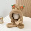 Gorro y Bufanda de Invierno para Bebé Integrados Forro Polar Cálido Protección Auditiva Cortavientos para Niños Gorro para Niños y Niñas Espesado Suave