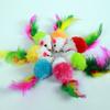 Gaiola de Brinquedo para Autoentretenimento de Gatos Rato com Pena Brinquedo para Gatos Gaiola Interativa para Alívio do Tédio Rato de Arame Pintado Brinquedo para Gatos