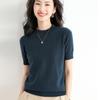 Outono e inverno malha manga curta mulheres meia-tartaruga pescoço suéter slim-fit base camiseta elegante slim-fit pullover meia manga top