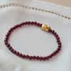 Pulsera de cristal natural granate ágata verde pequeño fresco lindo oso pulsera pulsera para novias venta al por mayor