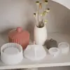 Molde de Silicona DIY Amapola Caja de Almacenamiento Rayada con Tapa Frasco de Almacenamiento Molde para Taza de Yeso Vela Adorno
