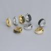 Nalan Plata de Ley S925 Estilo Dulce Lujo Ligero Diseño Completo de Diamantes Sentido Avanzado Hebilla de Oreja Ancha en Forma de U con Diamantes M05576