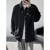 Nova Camisa Branca Estilo Chinês Bordada com Flores Masculina Verão Tendência Malandro Bonito Manga Longa Masculina Roupa Externa Casual