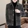 Casaco Masculino Outono e Inverno Novo 2024 Casaco Curto de Lã de Alta Qualidade Estilo Coreano Quente Engrossado Jaqueta Casual