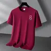 Camiseta de manga corta de algodón grueso de 220 g para hombre y mujer, de verano, holgada, de media manga, de talla grande, moderna, informal, con cuello redondo para estudiantes.