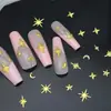 Caixa de Decoração para Unhas Estrela de Seis Pontas Lua Dourada Mini Rivets de Estrela de Seis Pontas Acessórios Joias para Unhas Atacado