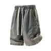 Shorts de Mezclilla de Seda de Hielo Lyocell para Hombre Sueltos de Longitud Media Verano Delgados Cintura Elástica Pantalones de Cinco Puntos Talla Grande Añadir 3 Yuan