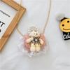 Bolsa infantil feminina fofa pequena Princesa bolsa mensageiro desenho animado menina pequena Pérola bolsa de mão tudo combina bolsa de ombro com corrente