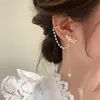 Arete de Oreja de Perla, Clip para Oreja Sin Perforar, Lujo Ligero, Diseño de Nicho de Gama Alta, Pendientes con Borla de Flor
