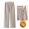 Otoño e Invierno 2025 Ropa para Madres Pantalones Rectos Engrosados con Forro Polar Pantalones Casuales Cintura Elástica Pantalones para Mujer Nuevo Estilo para Mujeres de Mediana Edad y Mayores