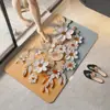 Alfombra de Piso Absorbente para Baño Tridimensional 3D, Suave y Fácil de Cuidar, Alfombra para Entrada de Baño, Felpudo Doméstico Antideslizante de Secado Rápido