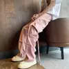 Pantalones Cargo de Verano para Hombre de Cintura Alta Pierna Recta Pierna Ancha Diseño de Nicho Adelgazantes Holgados Casuales Pantalones Largos Cargo de Pierna Ancha