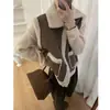 Chal de Imitación de Gamuza de Alta Calidad para Mujer, Chaqueta Corta Integrada de Cuero Negro y Piel para Otoño/Invierno, Ropa de Otoño