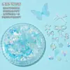 Cuentas de Sirena Populares Lentejuelas Aurora Colorido Brillante Diamante Mariposa DIY Joyería Facial Escenario Maquillaje Uñas Arte Joyería
