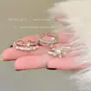 Anillo Abierto de Copo de Nieve de Doble Capa con Circonita y Perla para Mujer, Anillo de Dedo Índice de Lujo de Alta Gama, Diseño de Nicho, Anillo Exquisito