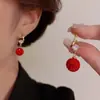 Pendientes Personalizados con Incrustaciones de Diamantes al por Mayor, Pendientes de Perla de Lujo Ligero de Nicho de Gama Alta para Mujer, Pendientes Simples Largos con Borlas para Otoño e Invierno