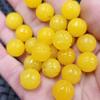 Grasa de Pollo Cuentas de Calabaza Amarilla Jade Cuentas Sueltas Jade Amarillo Roca Inglesa Jade Melón de la Suerte Pulsera Collar Accesorios de Joyería Cuentas Hechas a Mano